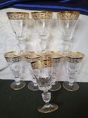 Ostali antikviteti: Luksuzne kristal case za vino1955/56 god,rucni rad — 9