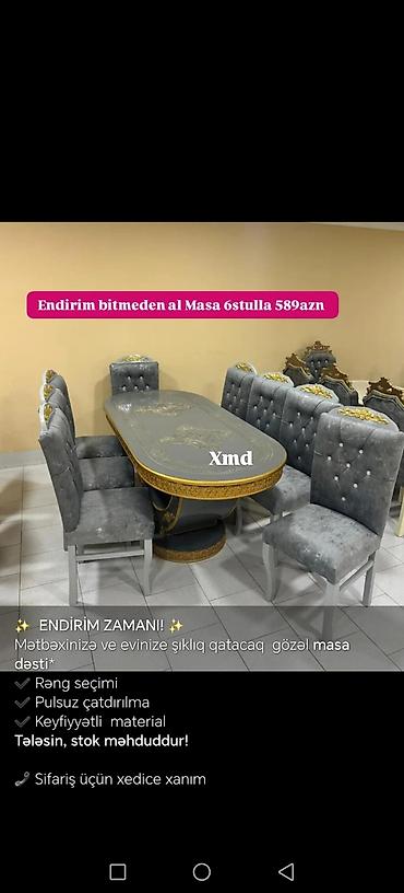 Masa və oturacaq dəstləri: Mətbəx və qonaq otağı üçün şık masa dəstləri - Klassik və modern -da lalafo.az — 2 Masa və oturacaq dəstləri: Mətbəx və qonaq otağı üçün şık masa dəstləri - Klassik və modern — 2