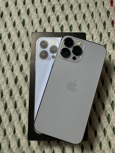 телефон бу 1000: IPhone 13 Pro Max, Б/у, 256 ГБ, Sierra Blue, Зарядное устройство, Защитное стекло, Чехол, 8 %