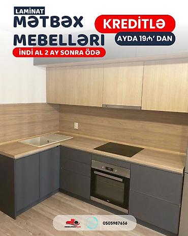 mebelman: Sifarişlə mətbəx dəsti, Özü çəkən petlələr, Mat laminat, Pulsuz çatdırılma — 8