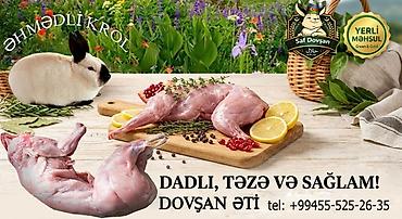 Dovşan: Dovşan əti təmiz hazır 1kq 15₼ diri çəki 1kq 10₼ Əhmədlidədir — 27