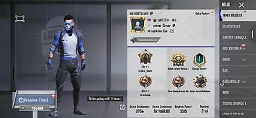 PUBG Mobile hesabı – UID: 51897354112, ad: prime_Crazy Xüsusiyyətlər
