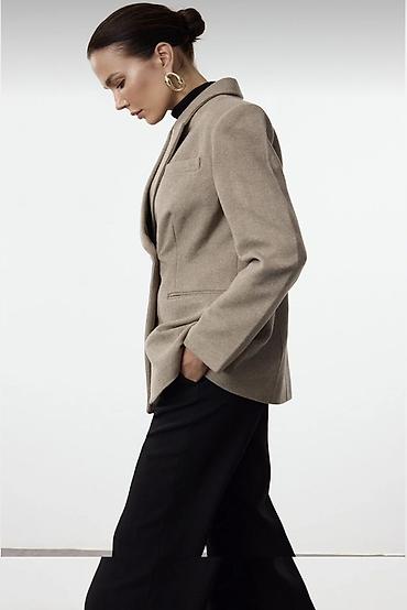 deri pencekler: Qadınlar üçün bej rəngli oversize/blazer gödəkçə Heç geyilmeyib — 3