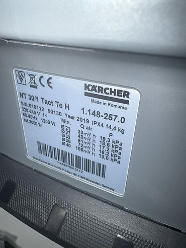 Kärcher NT 30/1 Tact Te H – peşəkar sənaye tozsoranı Xüsusiyyətlər: -