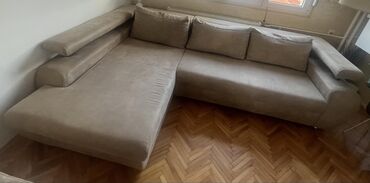 ugaone garniture pozarevac: With pull-out mechanism, color - Beige, Used