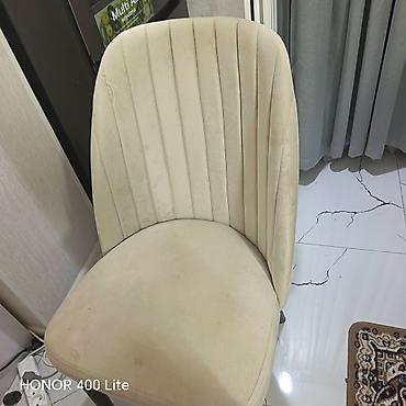firlanan stullar: Mebel kreslosu – yumşaq parça üzlüklü, krem rəngdə - Ergonomik — 1