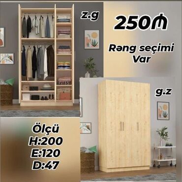 Yeni, 3 qapılı Düz dolab, Şifonyer