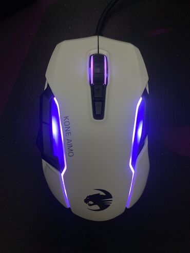 Компьютерные мышки: Roccat Kone Aimo White RGBA игровая мышь. Умная кастомизация