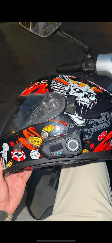 full face kask: Motodəbilqə – tam üz örtüklü, açılıb-bağlanan vizorlu kaska satılır — 2