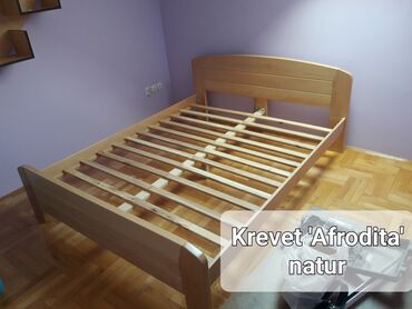 Kreveti: Drveni krevet u boji svetlog drveta,Parena Bukva, dizajniran da — 17