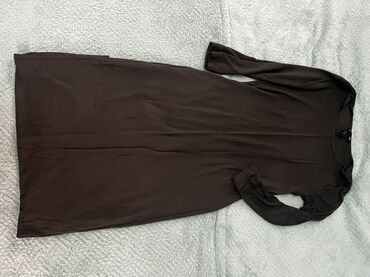 женские рейтинговые платья: Платье H&M Basic с длинными рукавами, тёмно-зеленого цвета