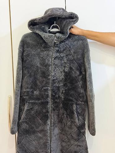 nike tech flecce: Уютная женская шуба/пальто из искусственного меха серого цвета с — 1