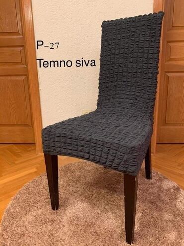 Posteljina: Rastegljive navlake za stolice bez karnera šest komada u paketu cena — 3