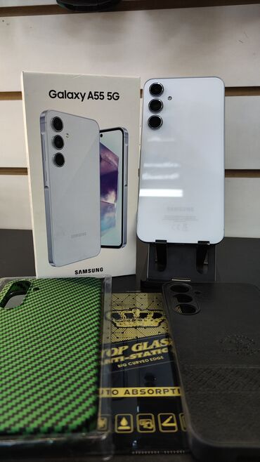 ремонт антенны: Samsung Galaxy A55, Б/у, 256 ГБ, цвет - Белый, 1 SIM, 2 SIM, eSIM