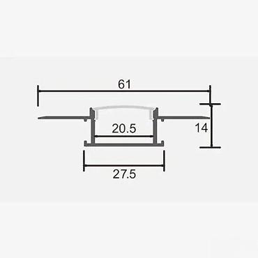 Ostali elektro materijali: ALUMINIJUMSKI PROFIL ZA LED TRAKE 2M UGRADNI RIGIPS PROFIL | — 3