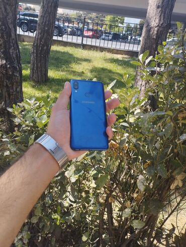 işlənmiş telefonlar a10: Samsung A10s, 32 ГБ, цвет - Синий, Кнопочный, Отпечаток пальца, Face ID
