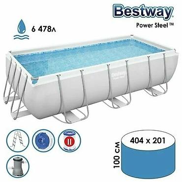 Бассейны: 404/201/100см. Bestway 56441 BW Каркасный бассейн Power Steel, 6478л — 9