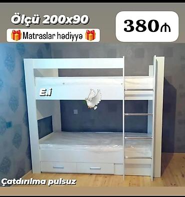 usag kravati: İki mərtəbəli uşaq çarpayısı - Ölçü: 200 x 90 - Komplekt: Matraslar — 1