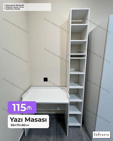Ev və bağ: Düz masa, Stulsuz, Polkalı, Siyirməsiz, Sadə laminat — 1