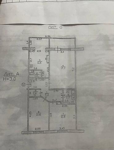 106: 3 комнаты, 70 м², Аламедин-1 мкр 106 серия, 6 этаж, Старый ремонт — 6