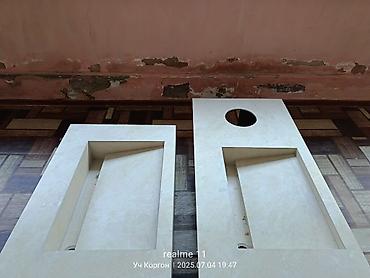 office table: Раковина для ванной, Особенности: Матовое, Квадратная форма, Материал: Искусственный камень — 2