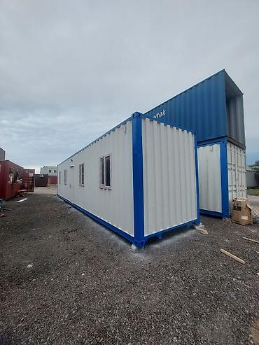 12 metrlik konteyner: 2.40 x 12.00 metr dəmir ofis konteyner. divarlar Alcipan tavan lambir — 1