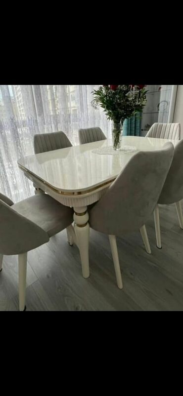 Masa və oturacaq dəstləri: Qonaq otağı üçün, Yeni, Açılan, Dördbucaq masa, 6 stul -da lalafo.az — 13 Masa və oturacaq dəstləri: Qonaq otağı üçün, Yeni, Açılan, Dördbucaq masa, 6 stul — 13