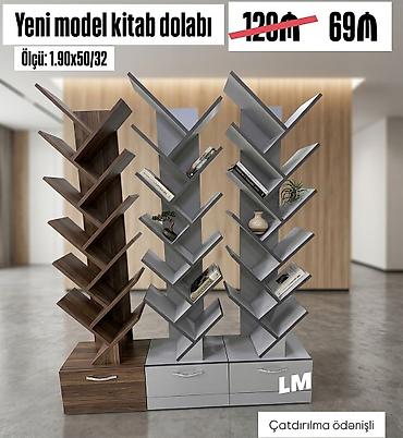 Yeni model kitab dolabı / kitab rəfi. Müasir və dekorativ ağac budağı