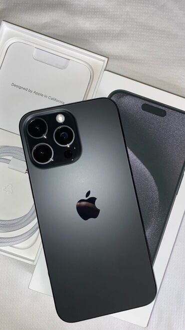 Apple iPhone: IPhone 15 Pro, Новый, 128 ГБ, Черный, Зарядное устройство