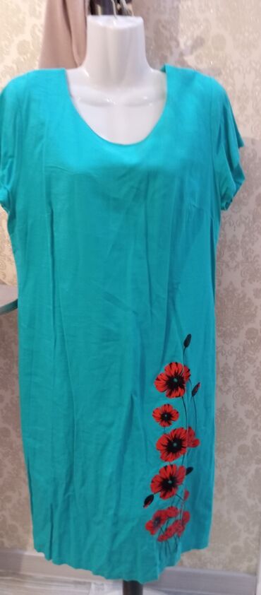 голубь птицы: Повседневное платье, Лето, Средняя модель, 6XL (EU 52)
