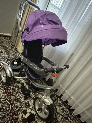 велик трехколесный с ручкой: Детский трехколесный велосипед-каталка с родительской ручкой и тентом