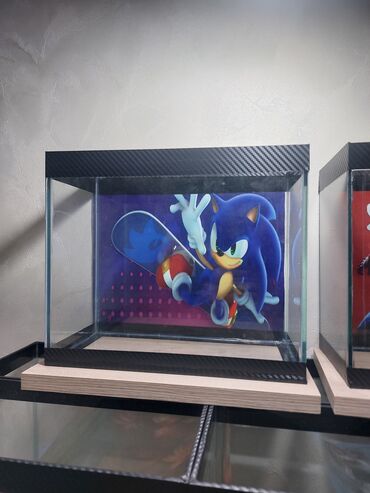 Akvariumlar: Şüşə akvarium – dekorativ fonlu modellər ölçü 30×25×15 Məhsul təsviri — 20