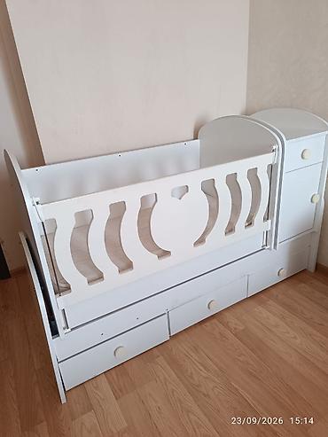 Beşiklər: Uşaq beşiyi – kombinə olunmuş model - Rəng: ağ - Material — 4