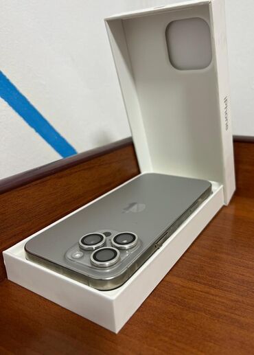 повербанк apple: IPhone 16 Pro Max, Колдонулган, 256 ГБ, Natural Titanium, Куту, 100 %