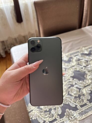 Apple iPhone: IPhone 11 Pro Max, 256 GB, Matte Midnight Green, Zəmanət, Face ID, Sənədlərlə