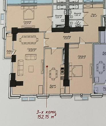 м гвардия: 3 комнаты, 152 м², Элитка, 4 этаж — 2