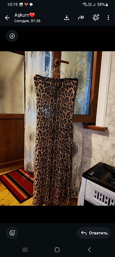 kofta m: Qadin geyimləri dəsti - Leopard naxışlı uzun don: dar kəsim — 1