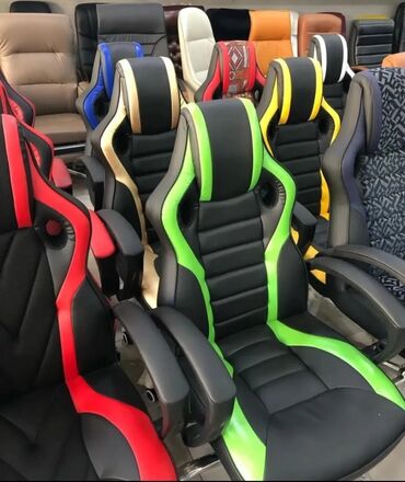 Ofis və oyun kresloları: Yeni, Təkərli, Qolları tənzimlənir, Dəri — 28