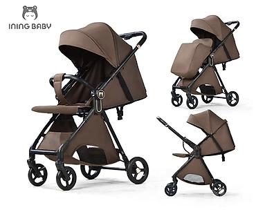 коляска автолюлка: Новая !Прогулочная коляска INING BABY, коричневая - Тип: прогулочная — 4