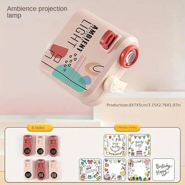 Praznična dekoracija: Projektor Happy Birthday NOVO Dečji rođendanski projektor sa šest — 8