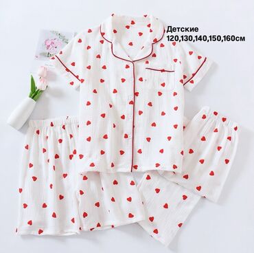 Пижамы: Муслиновый пижамы 🫶🏻 В наличии размеры M l xl 2xl 3xl ✔️Двойки с — 22