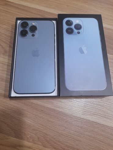 Apple iPhone: IPhone 13 Pro, 128 GB, Sierra Blue, Zəmanət, Face ID, Sənədlərlə