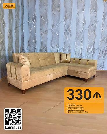 LA MINI künc divan - Ölçülər: 260 × 160 sm - Mexanizm: açılan, bazalı