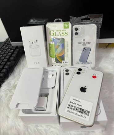 Apple iPhone: IPhone 11, 128 GB, Ağ, Zəmanət, Face ID