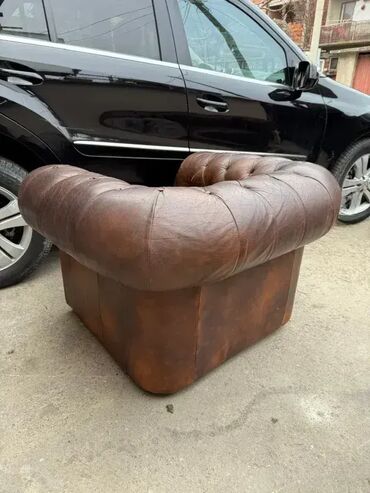 Stilske fotelje: Chesterfield fotelja - PRAVA KOŽA 🛋️✨ Prava box koža, fotelja u — 6
