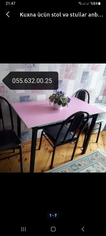 Masa və oturacaq dəstləri: Stol stul desti anbardan satiş var Modellər coxdur Rəng secimi etmək — 23