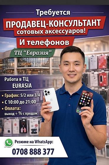 Требуется Продавец-консультант в Магазин электроники, График: Гибкий график, Оплата переработки, Полный рабочий день