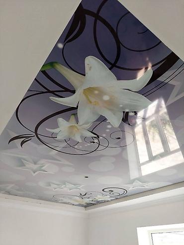 Натяжной потолок: Натяжной потолок жасайбыз тез жана сапаттуу 3D 1кв ом гланцывый 1кв — 10