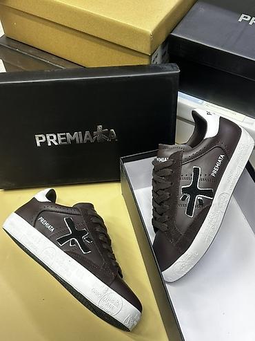 Кроссовки и спортивная обувь: Кроссовки Premiata White Air - Модель: низкие кеды из гладкой белой — 12