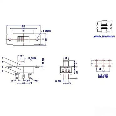 Prekidači: PREKIDAČ 3 POLOŽAJA WAY INTERRUPTOR MINI SLIDE 6PIN SS23F19 | Slanje — 6
